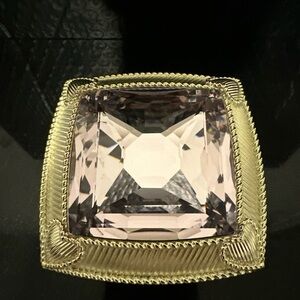 Judith Ripka silver/ Gold /and Pink Gemstone jewelry box